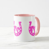 Mädchen mit Pferd und Western-Hut Hot Pink Horsesh Tasse (VorderseiteRechts)