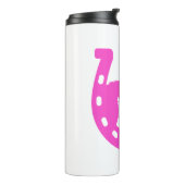 Mädchen mit Pferd und Western-Hut Hot Pink Horsesh Thermosbecher (Nach links gedreht)