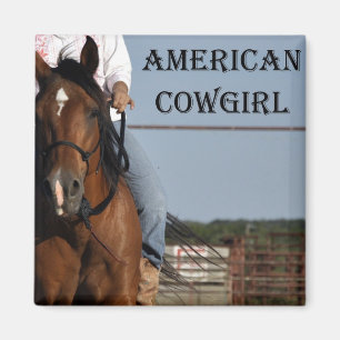 Mädchen mit Pferde"amerikanisches Cowgirl-" Magnet