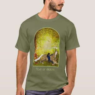 Mädchen mit Pferdeblumen Fantasy-Kunst Personalisi T-Shirt