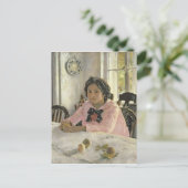 Mädchen mit Pfirsichen, 1887 Postkarte (Stehend Vorderseite)