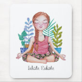 Mädchen mit Pflanze vermitteln Mousepad (Vorne)