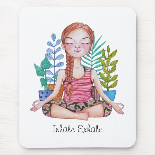 Mädchen mit Pflanze vermitteln Mousepad (Vorne)