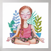 Mädchen mit Pflanze vermitteln Poster (Vorne)