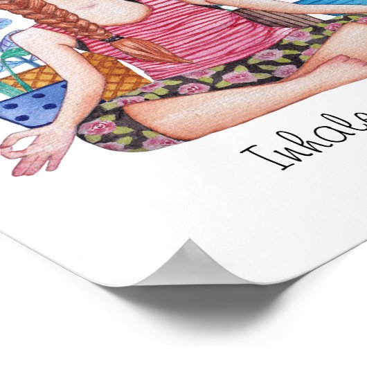 Mädchen mit Pflanze vermitteln Poster (Ecke)