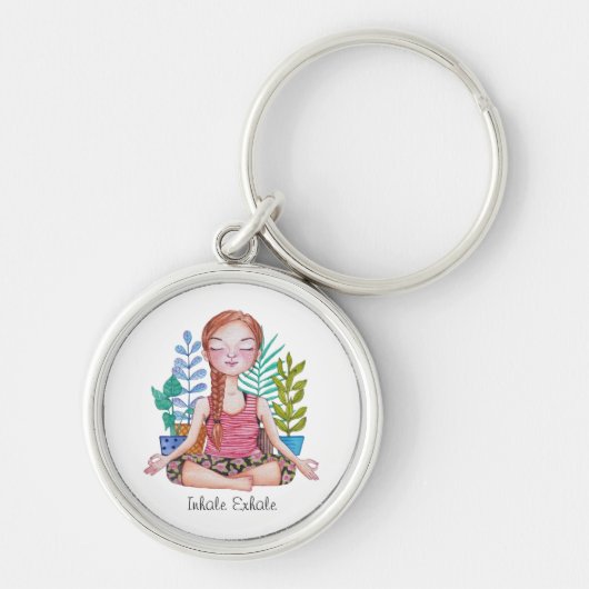 Mädchen mit Pflanze vermitteln Schlüsselanhänger (Vorne)