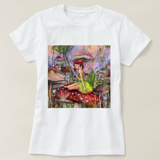 Mädchen mit Pilzen T-Shirt (Design vorne)