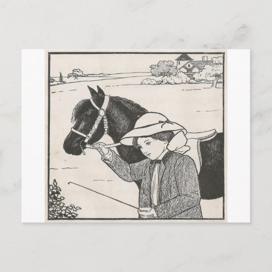 Mädchen mit Pony Postkarte (Vorderseite)