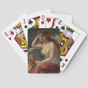 Mädchen mit Poppy von Emile Vernon Spielkarten