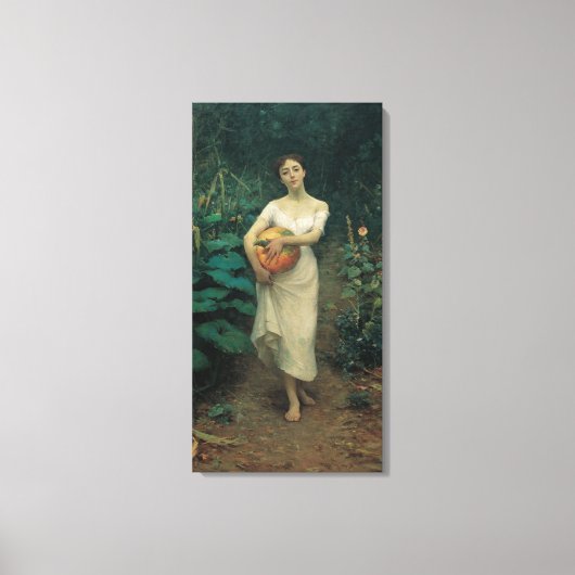 Mädchen mit Pumpkin Zonaro 1889 Leinwanddruck (Vorderseite)