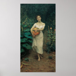 Mädchen mit Pumpkin Zonaro 1889 Poster