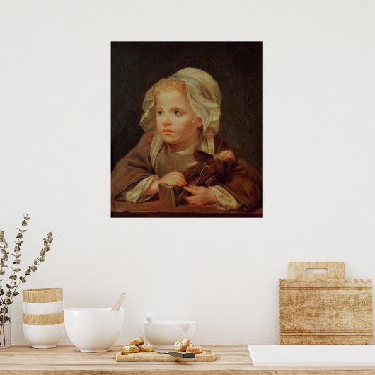 Mädchen mit Puppe Poster (Küche)