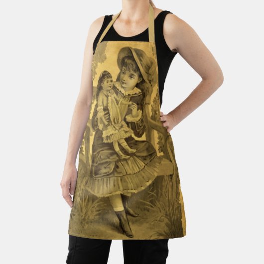 Mädchen mit Puppe Vintage Kunst Schürze (InSitu)