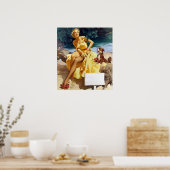 Mädchen mit Puppy-Button Up Poster (Küche)