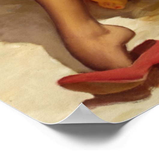 Mädchen mit Puppy-Button Up Poster (Ecke)