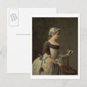 Mädchen mit Racket und Shuttlecock Postkarte (Vorne/Hinten)