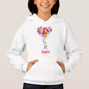 Mädchen mit Rainbow Color BALLOON Strichmännchen N Hoodie