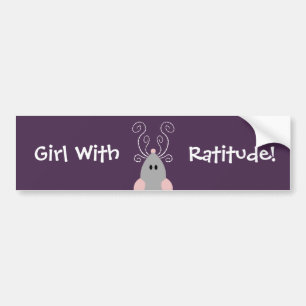 Mädchen mit Ratitude Ratten-Aufkleber Autoaufkleber