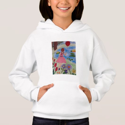 Mädchen mit Red Balloon Hoodie (Vorderseite)
