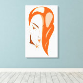 Mädchen mit Red Hair Canvas Print Leinwanddruck (Insitu (Holzboden))