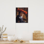 Mädchen mit Red Hat, c.1665 (Öl auf Panel) Poster (Küche)