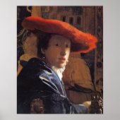 Mädchen mit Red Hat, c.1665 (Öl auf Panel) Poster (Vorne)