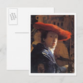 Mädchen mit Red Hat, c.1665 (Öl auf Panel) Postkarte (Vorne/Hinten)