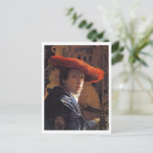 Mädchen mit Red Hat, c.1665 (Öl auf Panel) Postkarte (Stehend Vorderseite)