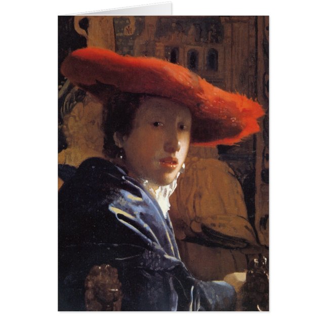 Mädchen mit Red Hat, c.1665 (Öl auf Platte) (Vorne)