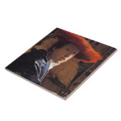 Mädchen mit Red Hat, c.1665 (Öl auf Platte) Fliese (Seite)