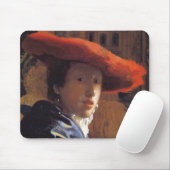 Mädchen mit Red Hat, c.1665 (Öl auf Platte) Mousepad (Mit Mouse)