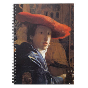 Mädchen mit Red Hat, c.1665 (Öl auf Platte) Notizblock
