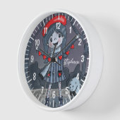 Mädchen mit Red Hat Monochromatic Wall Clock Uhr (Winkel)