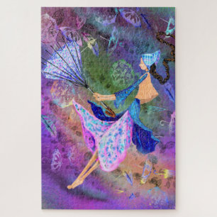 Mädchen mit Regenschirm Fantasy-Puzzle-Malerei Puzzle