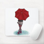 mädchen mit Regenschirm Fußmatte Mousepad (Mit Mouse)