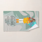 Mädchen mit Regenschirm in Wind Positives Zitat Badhandtuch Set (Handtuch)