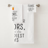 Mädchen mit Regenschirm in Wind Positives Zitat Badhandtuch Set (Insitu)