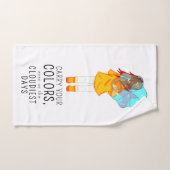 Mädchen mit Regenschirm in Wind Positives Zitat Badhandtuch Set (Handtuch)