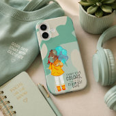 Mädchen mit Regenschirm in Wind Positives Zitat Case-Mate iPhone Hülle