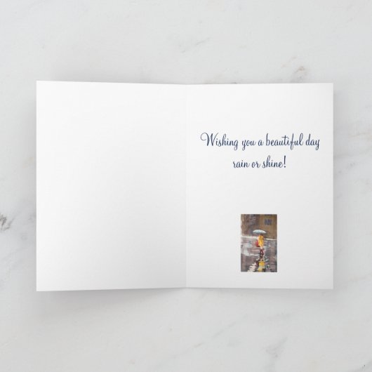 Mädchen mit Regenschirm Karte (Innenseite)