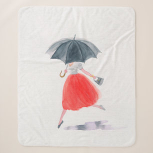 Mädchen mit Regenschirm. Modellierung. Sherpadecke