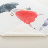 Mädchen mit Regenschirm. Modellierung. Sherpadecke (3/4)