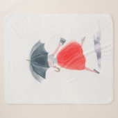 Mädchen mit Regenschirm. Modellierung. Sherpadecke (Vorderseite (Horizontal))