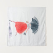 Mädchen mit Regenschirm. Modellierung. Wandteppich (Vorderseite (Horizontal))