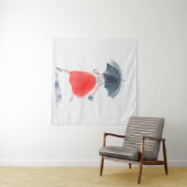 Mädchen mit Regenschirm. Modellierung. Wandteppich (Beispiel (Horizontal))