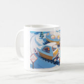 Mädchen mit Retro-Schneemobil Kaffeetasse (Vorderseite Links)