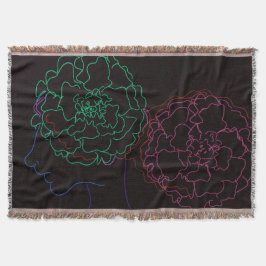 Mädchen mit Ringelblumen-Afro-Puffs Decke