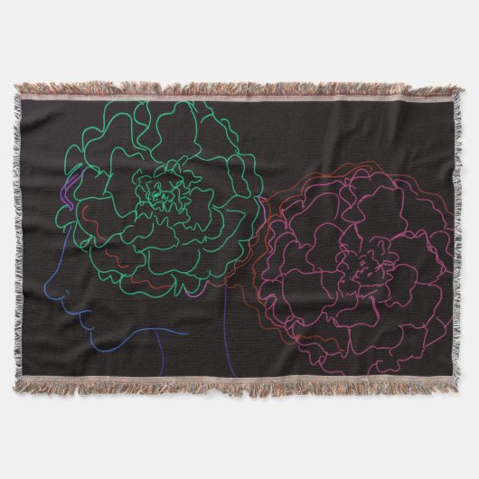 Mädchen mit Ringelblumen-Afro-Puffs Decke (Vorderseite)