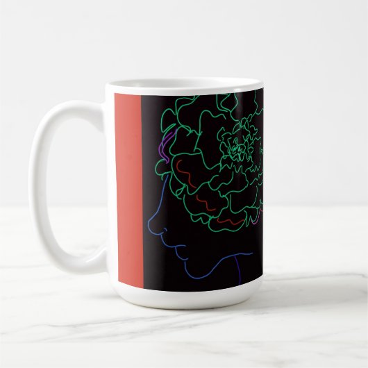 Mädchen mit Ringelblumen-Afro-Puffs Kaffeetasse (Links)