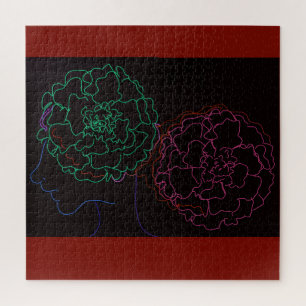 Mädchen mit Ringelblumen-Afro-Puffs-Puzzle Puzzle